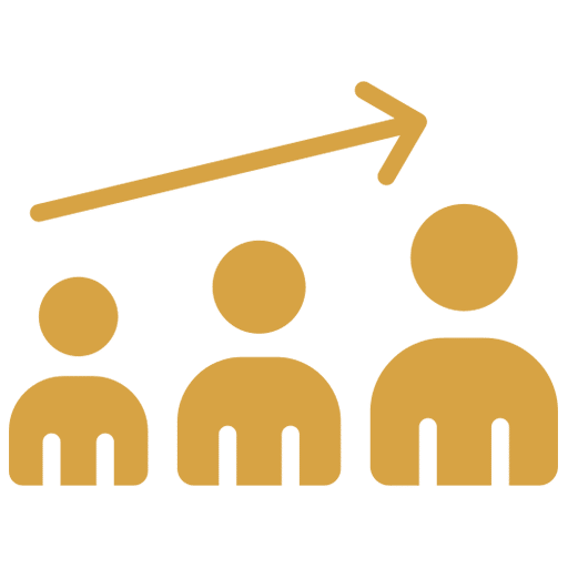 Icon of three figures at increasing ages, representing ageing as a skin tag risk factor