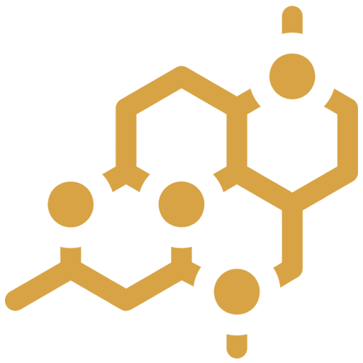 Hexagonal molecular structure icon, representing progesterone and hormonal change