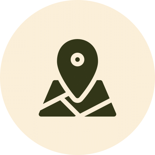 Map and location pin icon, representing DermAlly clinic locations